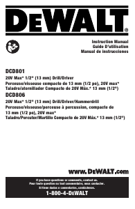Mode d’emploi DeWalt DCD801B Perceuse visseuse