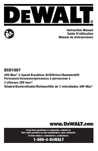 Handleiding DeWalt DCD1007BLR Schroef-boormachine