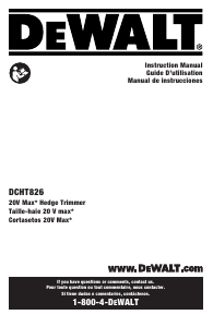 Handleiding DeWalt DCHT826B Heggenschaar