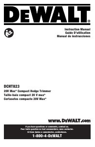 Mode d’emploi DeWalt DCHT823B Taille-haies
