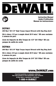 Mode d’emploi DeWalt DCF964B Visseuse à choc