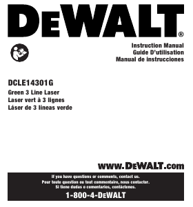 Manual de uso DeWalt DCLE14301G Láser de línea