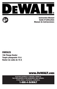Mode d’emploi DeWalt DWE625 Défonceuse multifonction