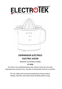 Bruksanvisning Electrotek ET-EX50 Citruspress