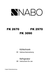 Bedienungsanleitung NABO FK 2970 Kühlschrank