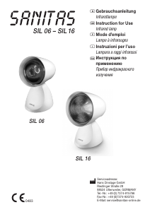 Manual Sanitas SIL 16 Infrared Lamp