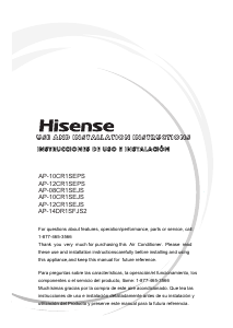 Manual de uso Hisense AP-08CR1SEJS Aire acondicionado