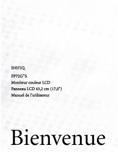 Mode d’emploi BenQ FP72G+S Moniteur LCD