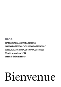 Mode d’emploi BenQ G2010WA Moniteur LCD