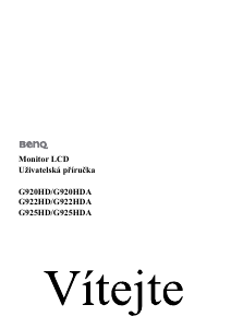 Manuál BenQ G920HDA LCD monitor