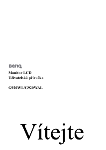 Manuál BenQ G920WAL LCD monitor