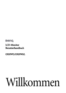 Bedienungsanleitung BenQ G920WAL LCD monitor