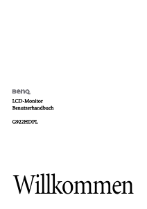 Bedienungsanleitung BenQ G922HDPL LCD monitor