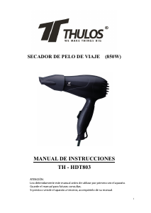 Manual de uso Thulos TH-HDT803 Secador de pelo