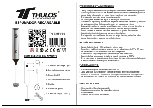 Bruksanvisning Thulos TH-EMF756 Mjölkskummare