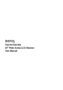 Bruksanvisning BenQ T201W LCD skärm