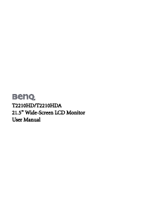 Manual BenQ T2210HD LCD Monitor
