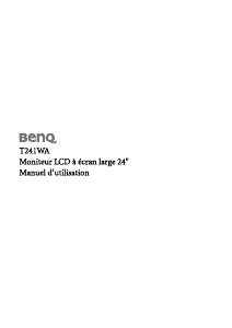 Mode d’emploi BenQ T241WA Moniteur LCD