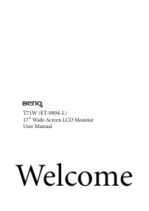 Bruksanvisning BenQ T71W LCD skärm