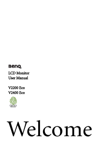 Manual BenQ V2200 Eco LCD Monitor