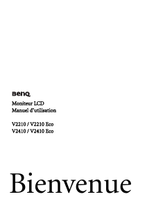 Mode d’emploi BenQ V2410Eco Moniteur LCD