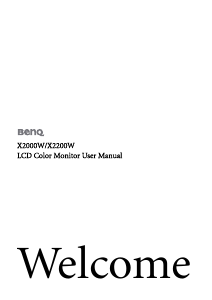 Manual BenQ X2000W LCD Monitor