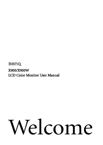 Manual BenQ X900W LCD Monitor