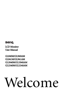 Bruksanvisning BenQ GL2040M LED skärm
