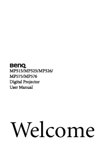 Handleiding BenQ MP526 Beamer