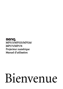Mode d’emploi BenQ MP526 Projecteur