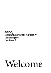 Handleiding BenQ MS500 Beamer