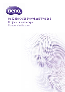 Mode d’emploi BenQ MW526E Projecteur