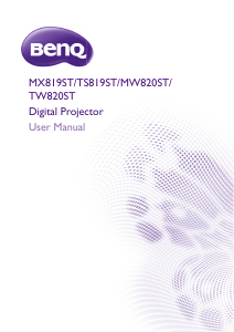 Handleiding BenQ MW820ST Beamer