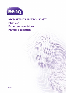 Mode d’emploi BenQ MW826ST Projecteur
