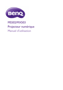 Mode d’emploi BenQ MX503 Projecteur