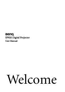 Handleiding BenQ SP920 Beamer