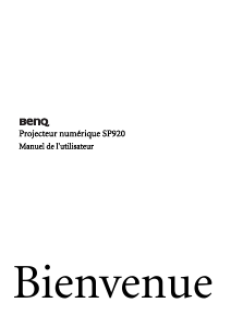 Mode d’emploi BenQ SP920 Projecteur
