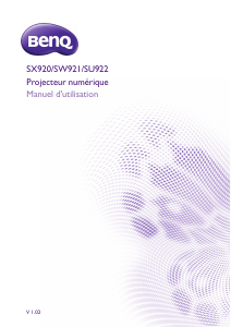 Mode d’emploi BenQ SU922 Projecteur