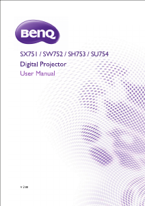 Handleiding BenQ SW752 Beamer
