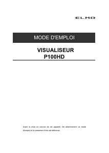 Mode d’emploi Elmo P100HD Caméra de documents
