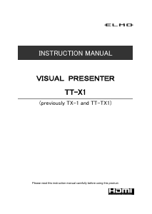 Manual Elmo TT-X1 Document Camera