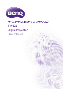 Handleiding BenQ TW526 Beamer