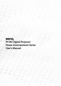 Bruksanvisning BenQ W100 Projektor