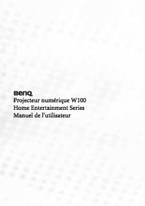 Mode d’emploi BenQ W100 Projecteur
