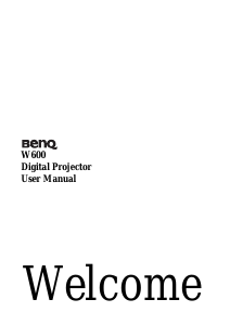Handleiding BenQ W600 Beamer