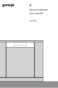 Mode d’emploi Gorenje GI672B90X Lave-vaisselle