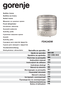 Kasutusjuhend Gorenje FDK24DW Toidukuivati