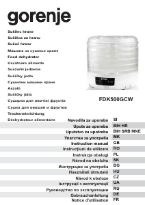 Kasutusjuhend Gorenje FDK500GCW Toidukuivati