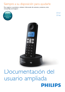 Manual de uso Philips D1662B Teléfono inalámbrico