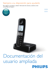 Manual de uso Philips D2501W Teléfono inalámbrico